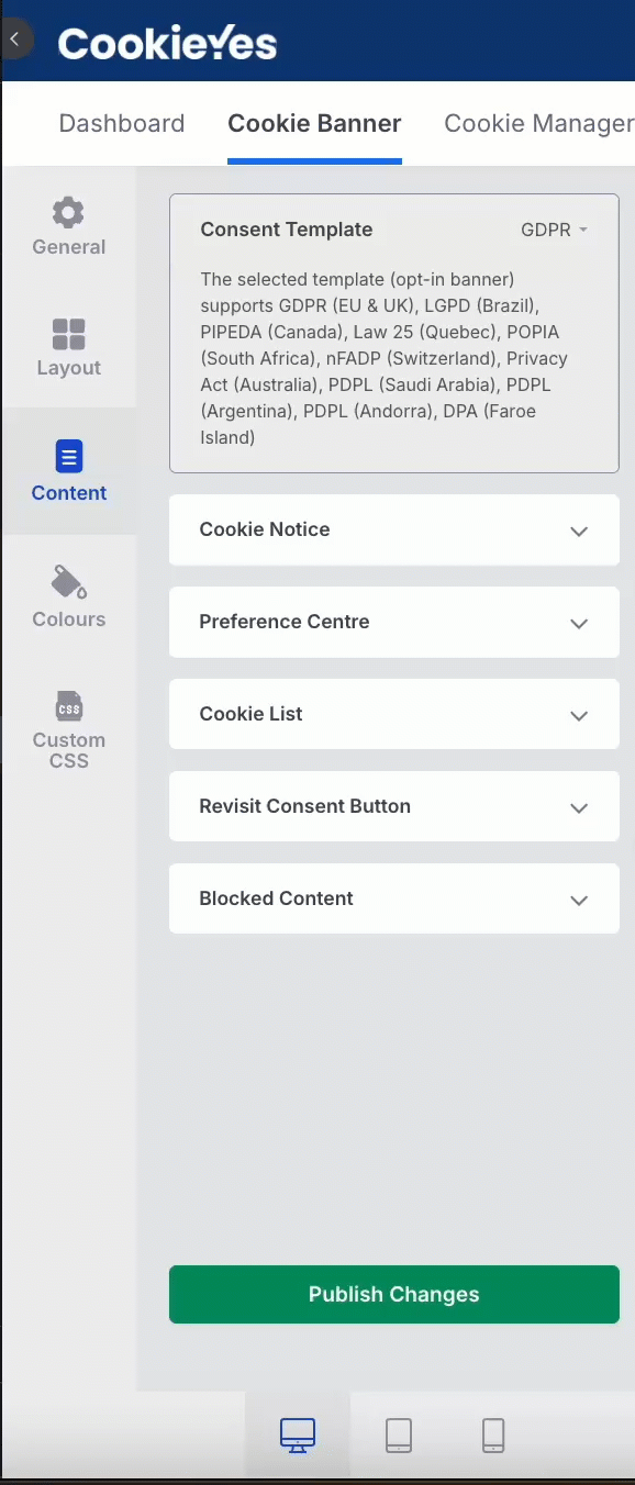 Content in Cookie Notice