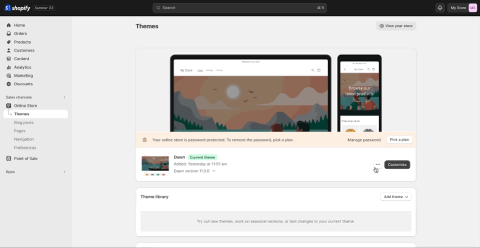 shopify themes edit