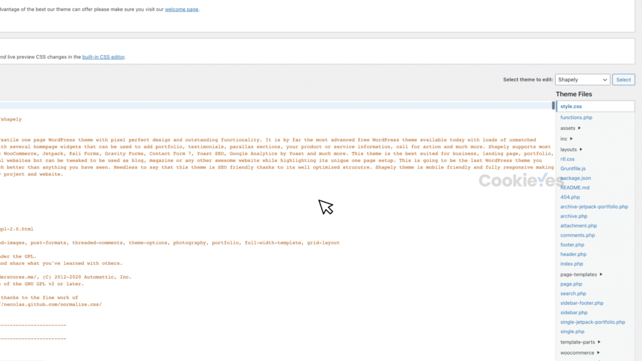Step 2 cookie banner installation on wordpress
