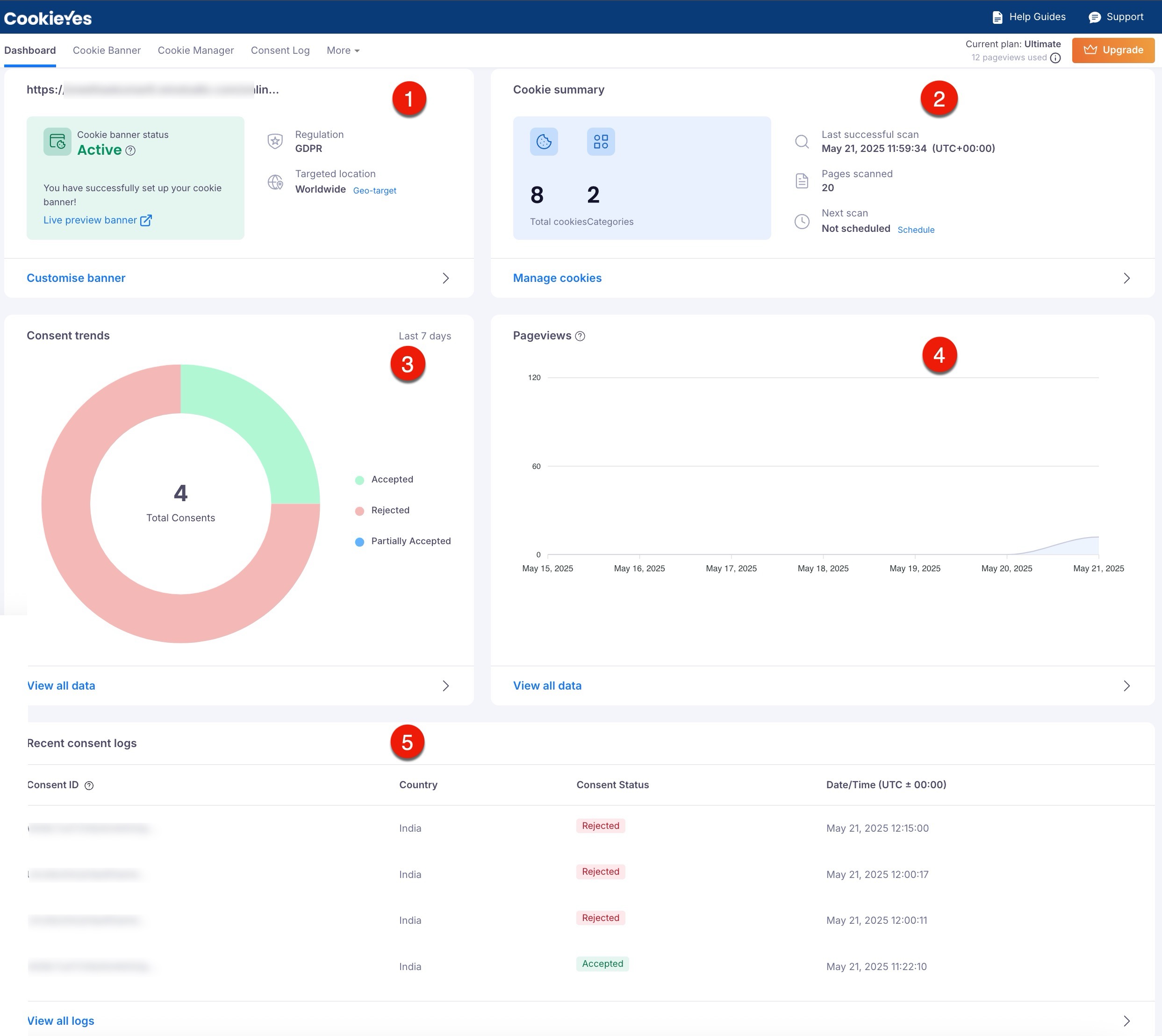 CookieYes App in wix app