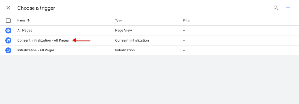 Select consent initialization as the trigger to fire the CY tag