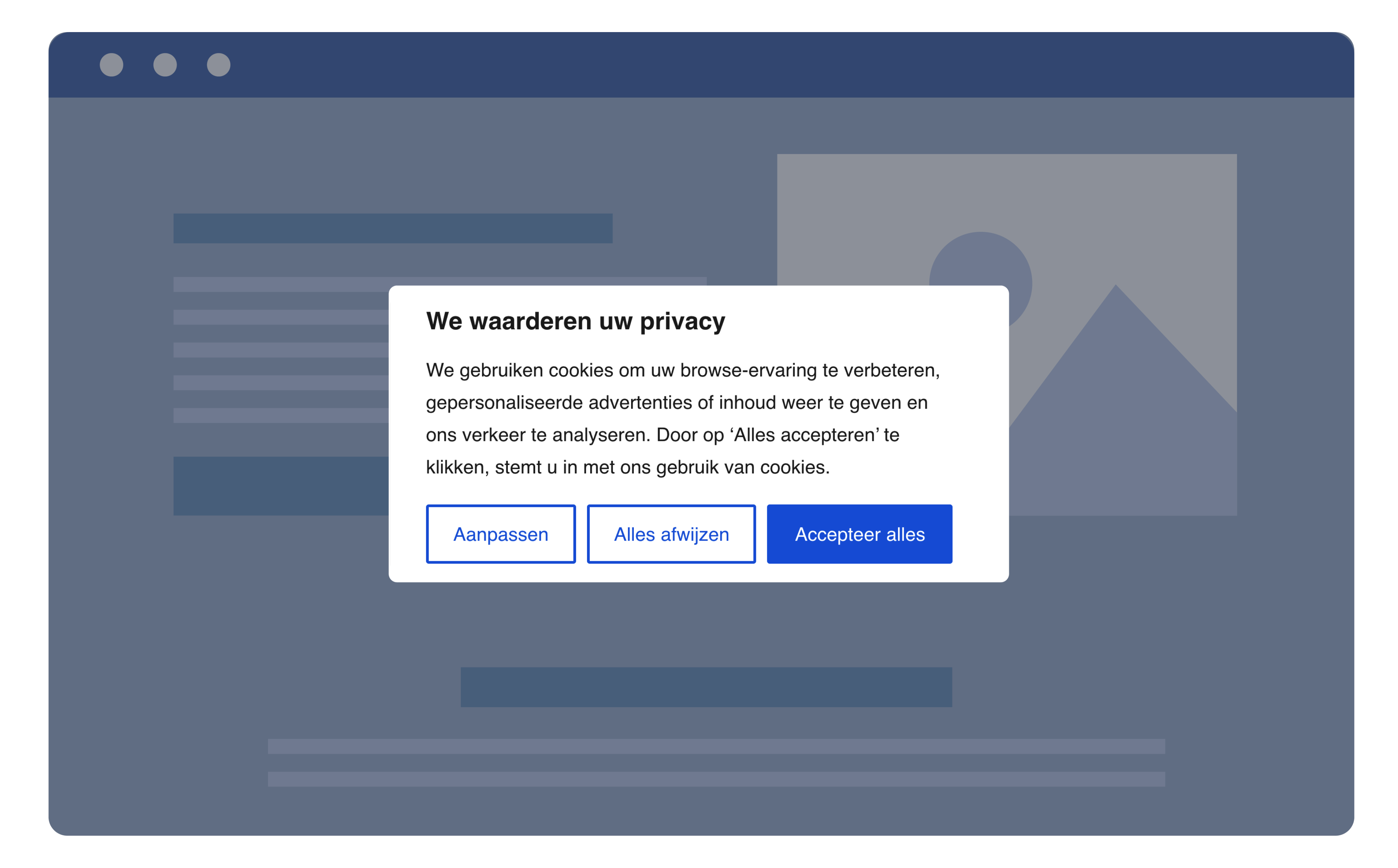 Pop-up cookie-toestemmingsbanner