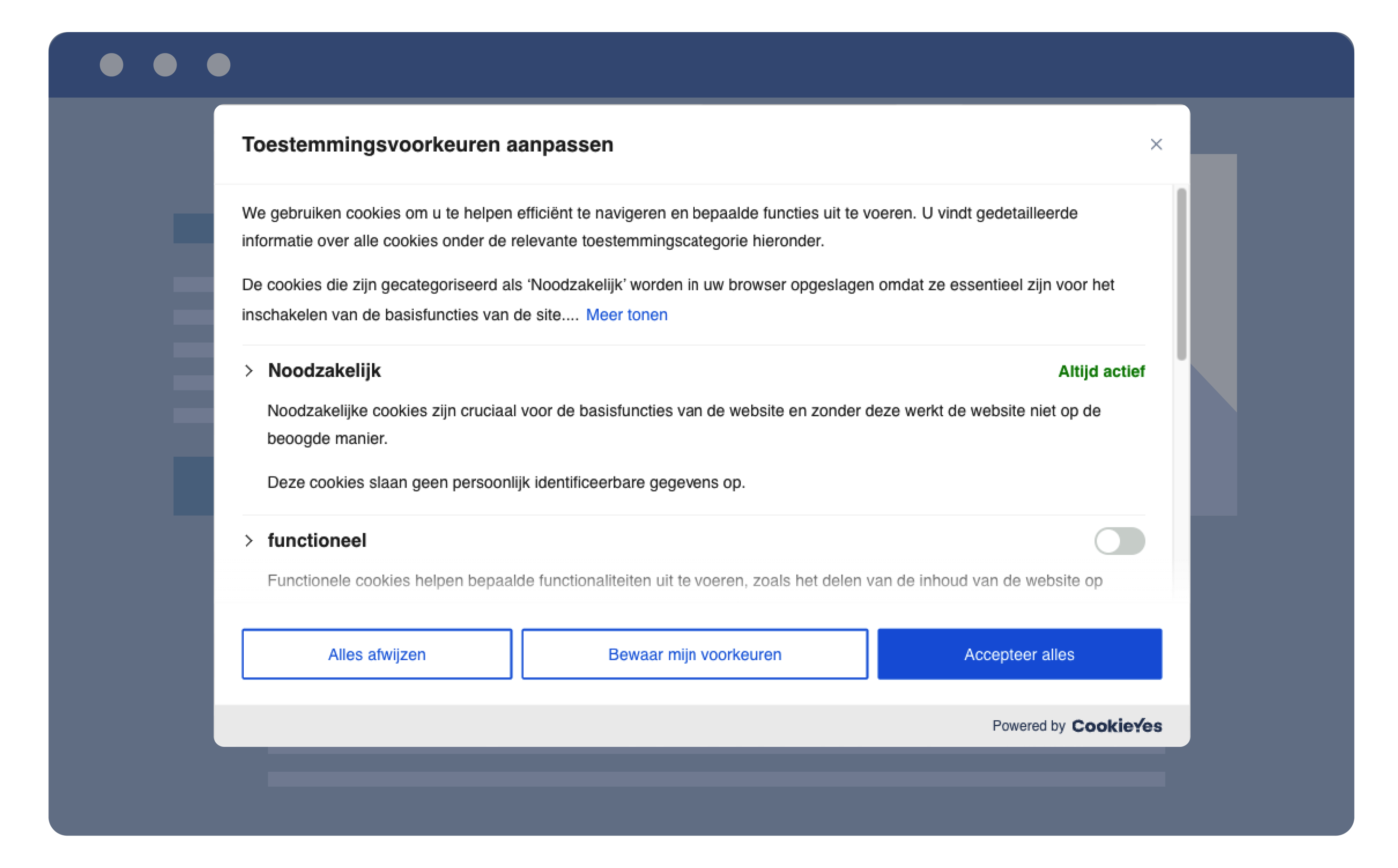 Cookie-toestemmingsbanner 