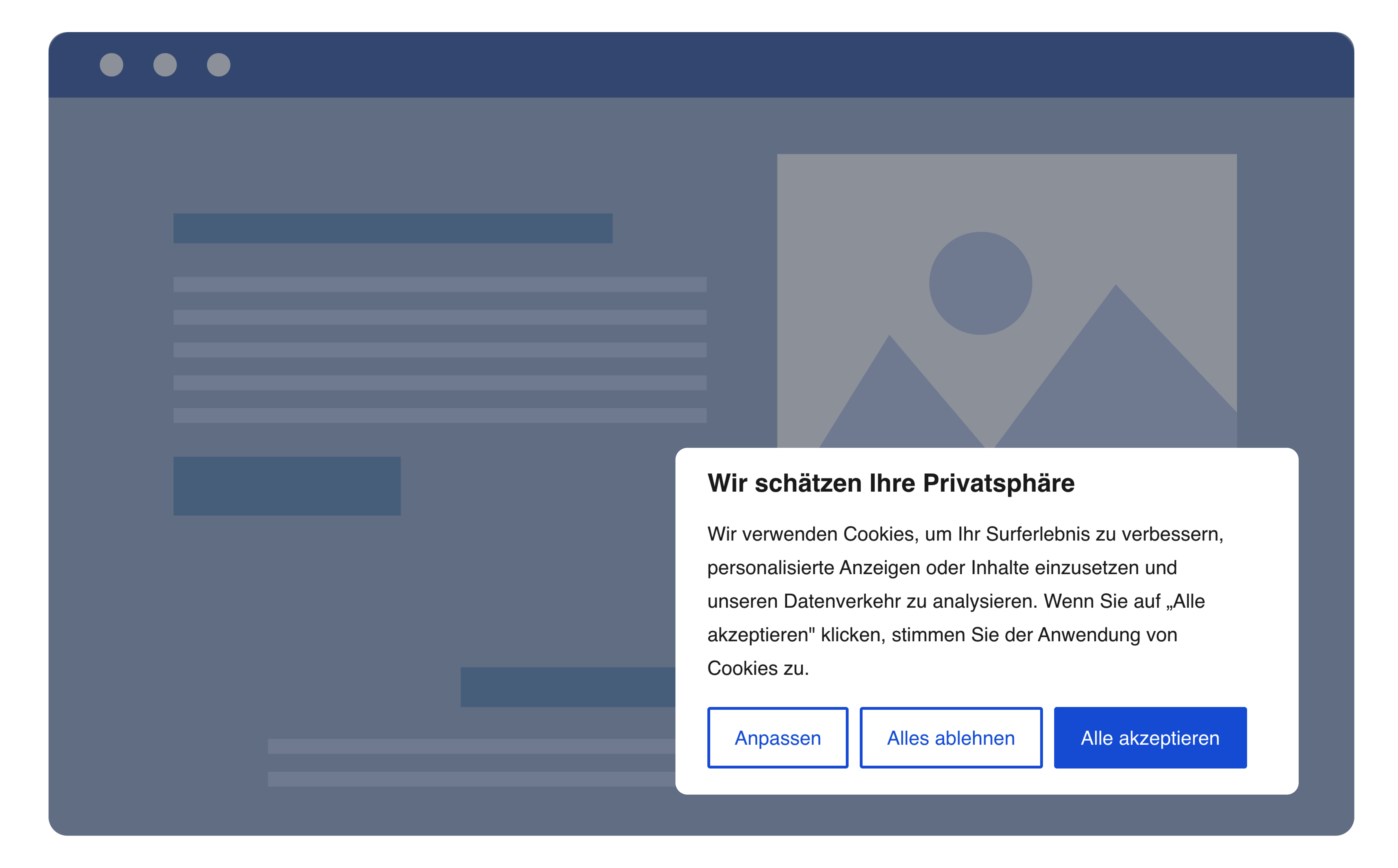 Schwebendes Cookie-Einwilligungsbanner