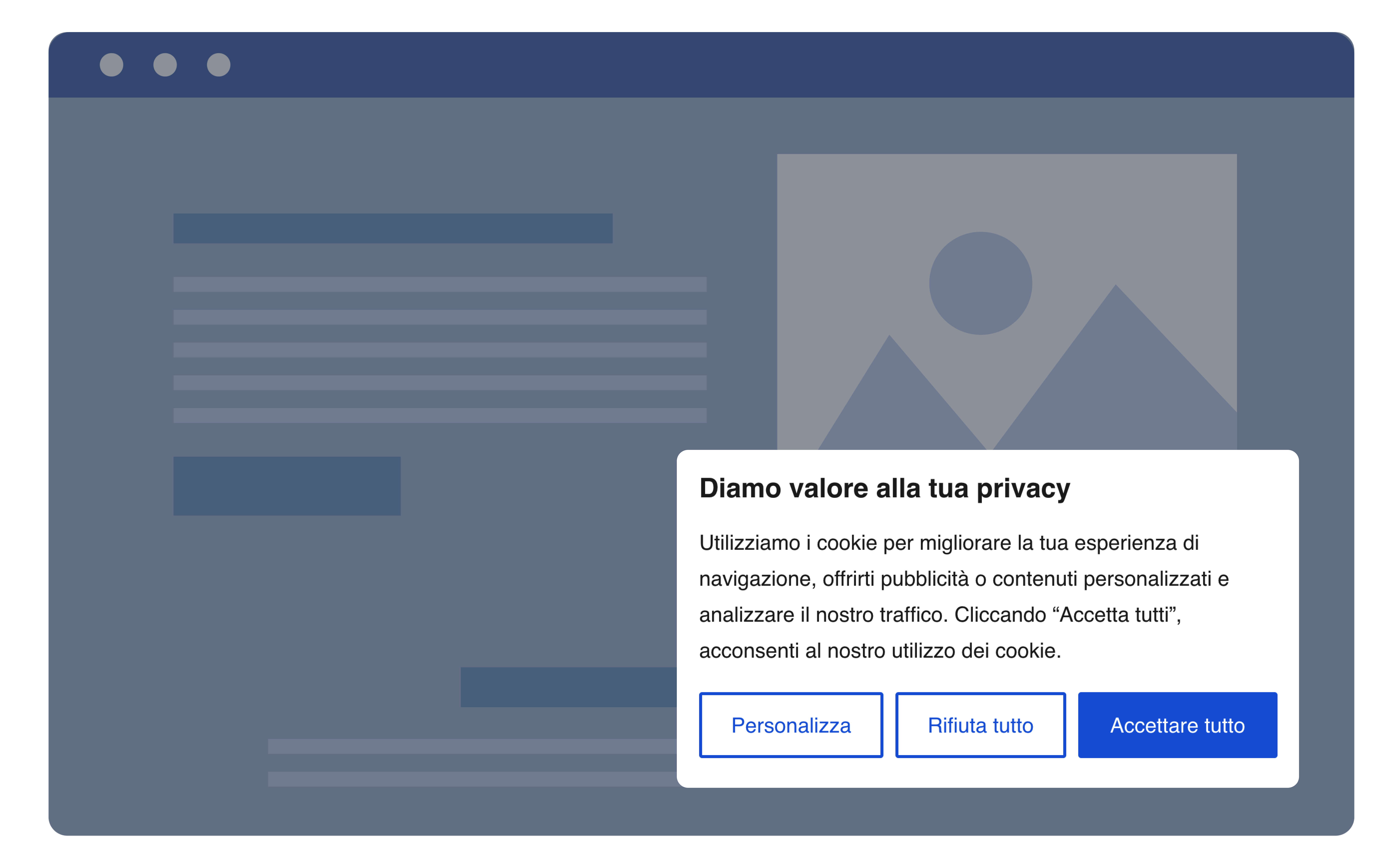 Banner fluttuante per il consenso ai cookie