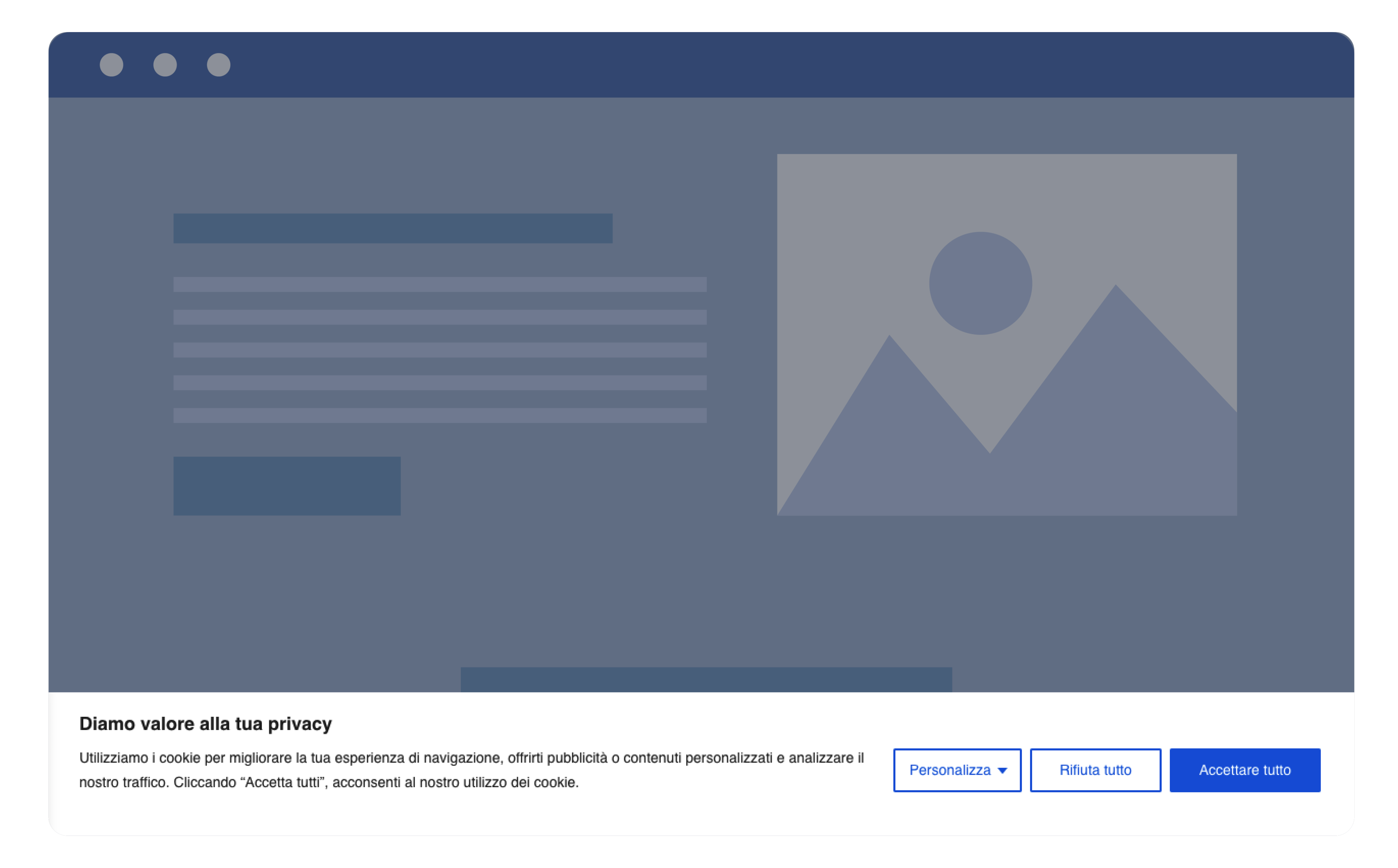 Banner di consenso per i cookie a piè di pagina